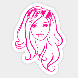 Pink B Face Sticker
